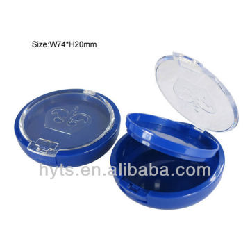 round blue cosmetic powder box